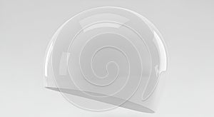 White Plastic Safety Helmet on White Background