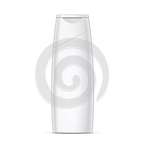 White plastic Shampoo Bottle With Flip-Top Lid.