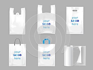 White plastic shopping bags