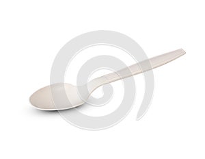 White plastic spoon isolated on white