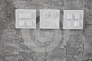 White plastic switch panel