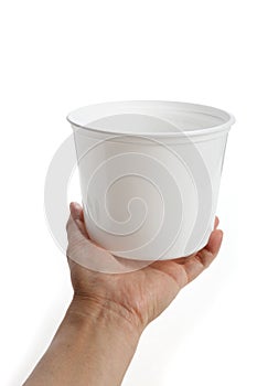 White Plastic Tub Bucket Container