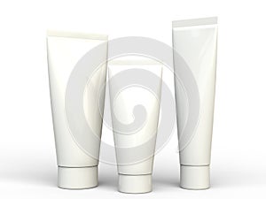 White plastic unlabled tube containers