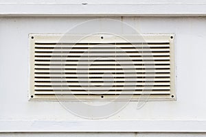 White plastic ventilation grille for internal air evacuation