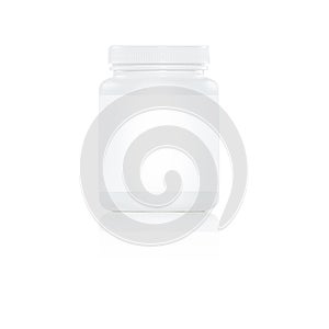 White plastic vitamin bottle