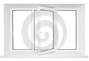 White plastic window frame