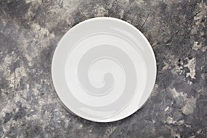 A white plate. An object. Clean. for food. View from above. For your design. Texture.