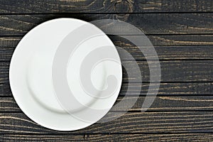 White plate on table