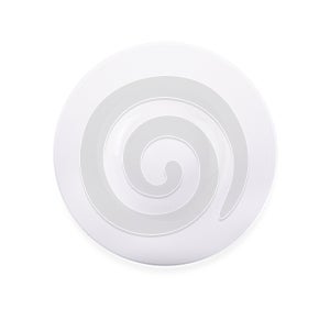 White plate ,Top view on white background