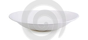 White plate on white background