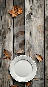 White Plate on a Wooden Table