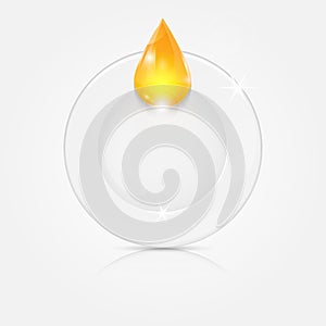 White plate and yellow drop