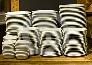 White plates stacked