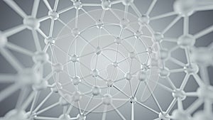 White plexus lines and nodes network abstract 3D rendering