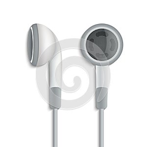 White plug stereo headphones