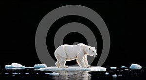 White Polar Bear on Ice Floe