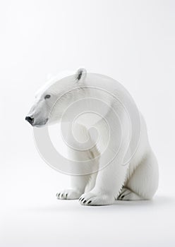 White Polar Bear. Minimalistic Elegance of Arctic Majesty. Generative AI