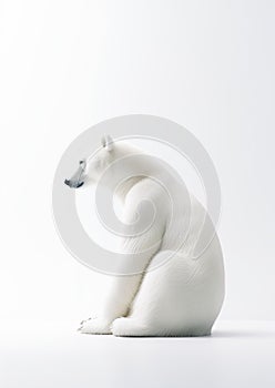 White Polar Bear. Minimalistic Elegance of Arctic Majesty. Generative AI