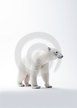 White Polar Bear. Minimalistic Elegance of Arctic Majesty. Generative AI