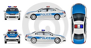 White police car vector mockup