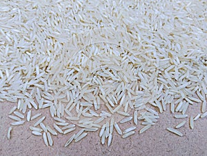 Polished white rice cereal grains raw whole-rice hulled milled-rice staple food kacha chawal  closeup arroz polido image photo photo