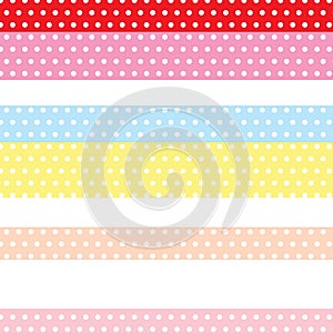 White polka dot pattern sweet colorful striped background