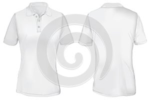 White Polo Shirt Template for Woman