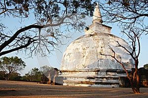 White Polonnaruwa Stupa Sri Lanka
