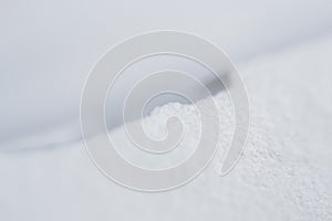 White polyamide powder for printing powder 3d printer close-up.