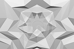 White polygonal geometric surface background. 3D rendering