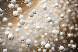 White polygonal neurostructure background generative ai