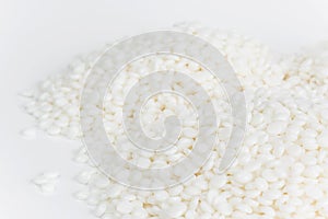 White polymer granules