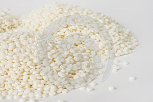 White polymer granules photo