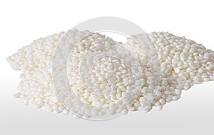 White polymer granules photo