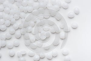 White polymer on white surface