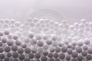 White polystyrene foam balls as background