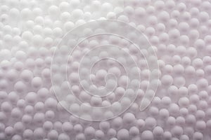White polystyrene foam balls as background