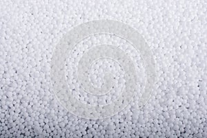 White polystyrene foam balls as background