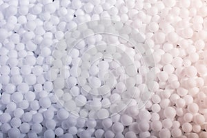 White polystyrene foam balls as background