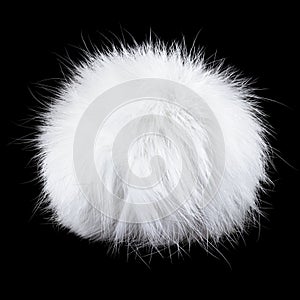 White pompom black background