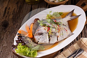 White Pomfret steam fish, chinese food