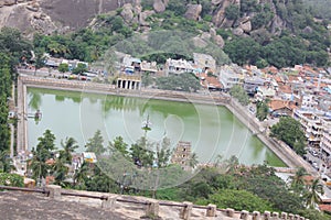 White pond at the center of the city in Shravanabelagola photo