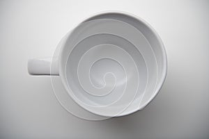 White porcelain or ceramic mug