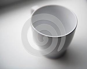 White porcelain or ceramic mug