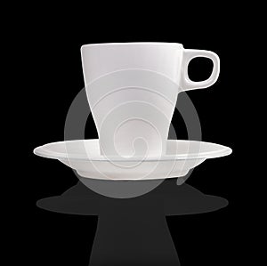 White Porcelain Coffee Mug And Saucer