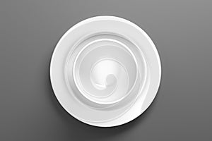 White porcelain dinnerware in clear optic - Illustration