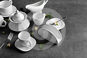 White porcelain tea set