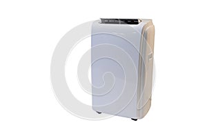 Portable air conditioner on white background photo