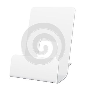 White POS POI Cardboard Blank Empty Show Box Holder For Advertising Fliers, Leaflets Or Products.