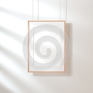 Biely plagát drevený rámik závesný na stena 